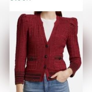 L'AGENCE Burgundy Textured Blazer